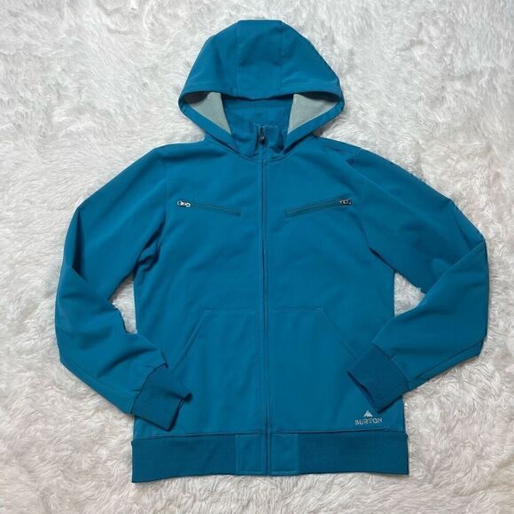 Burton Womens Jacket Size Large Spring Fall Lightweight Blue Full Zip Hooded - Picture 1 of 9